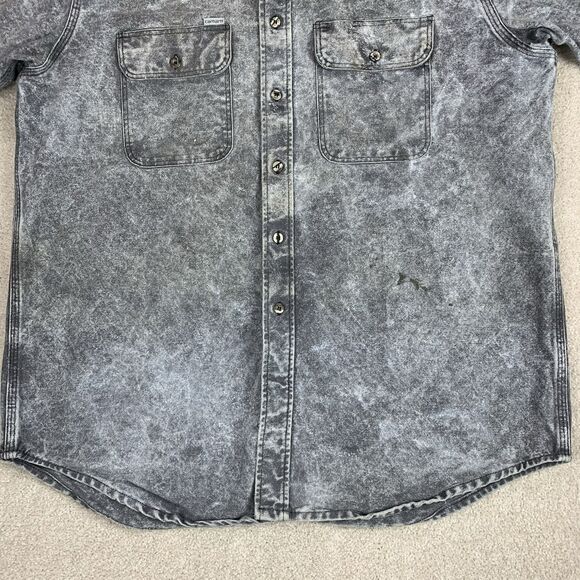 Vintage Carhartt Shirt Mens XL Gray Acid Wash Rugged Chore Button Up USA Made - Picture 7 of 16